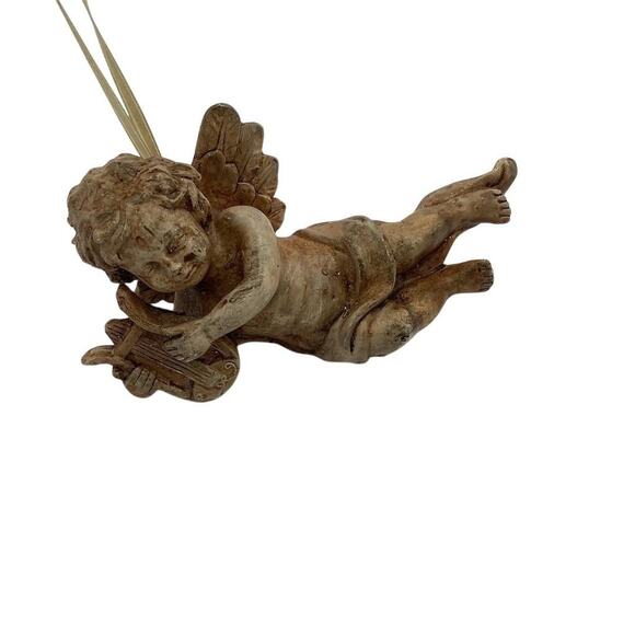 Vintage Hand-Carved Wooden Cherub Angel Ornament Figurine - Picture 4 of 9